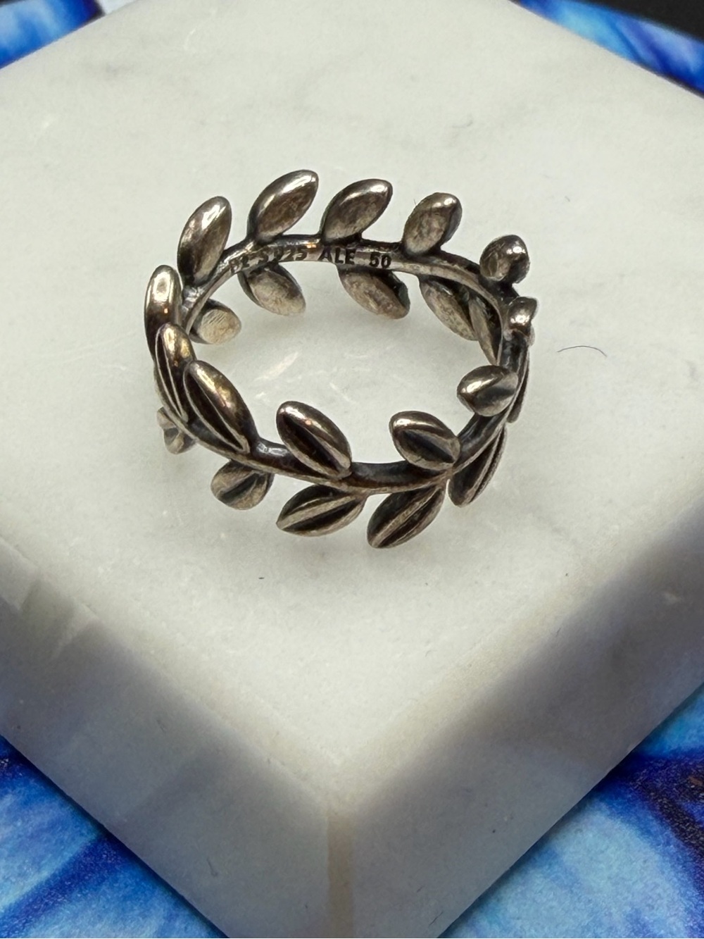 Pandora 925 Sterling Silver Laurel Wreath Ring Size 4.5 #F022